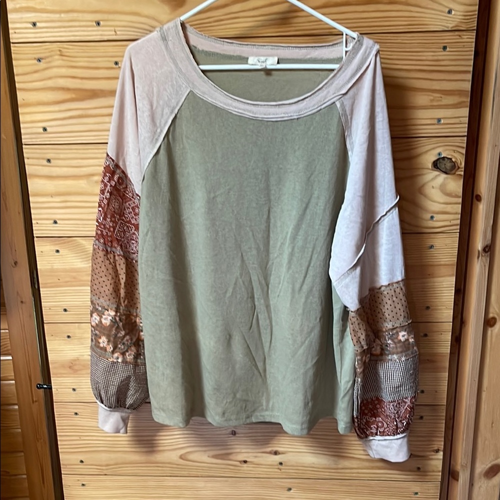 Easel Green and Pink Sweatshirt Vibrant Hoodie